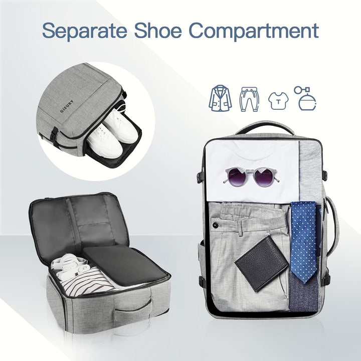 Gieury Mochila de 60L, mochila de viaje extra grande para hombres y...