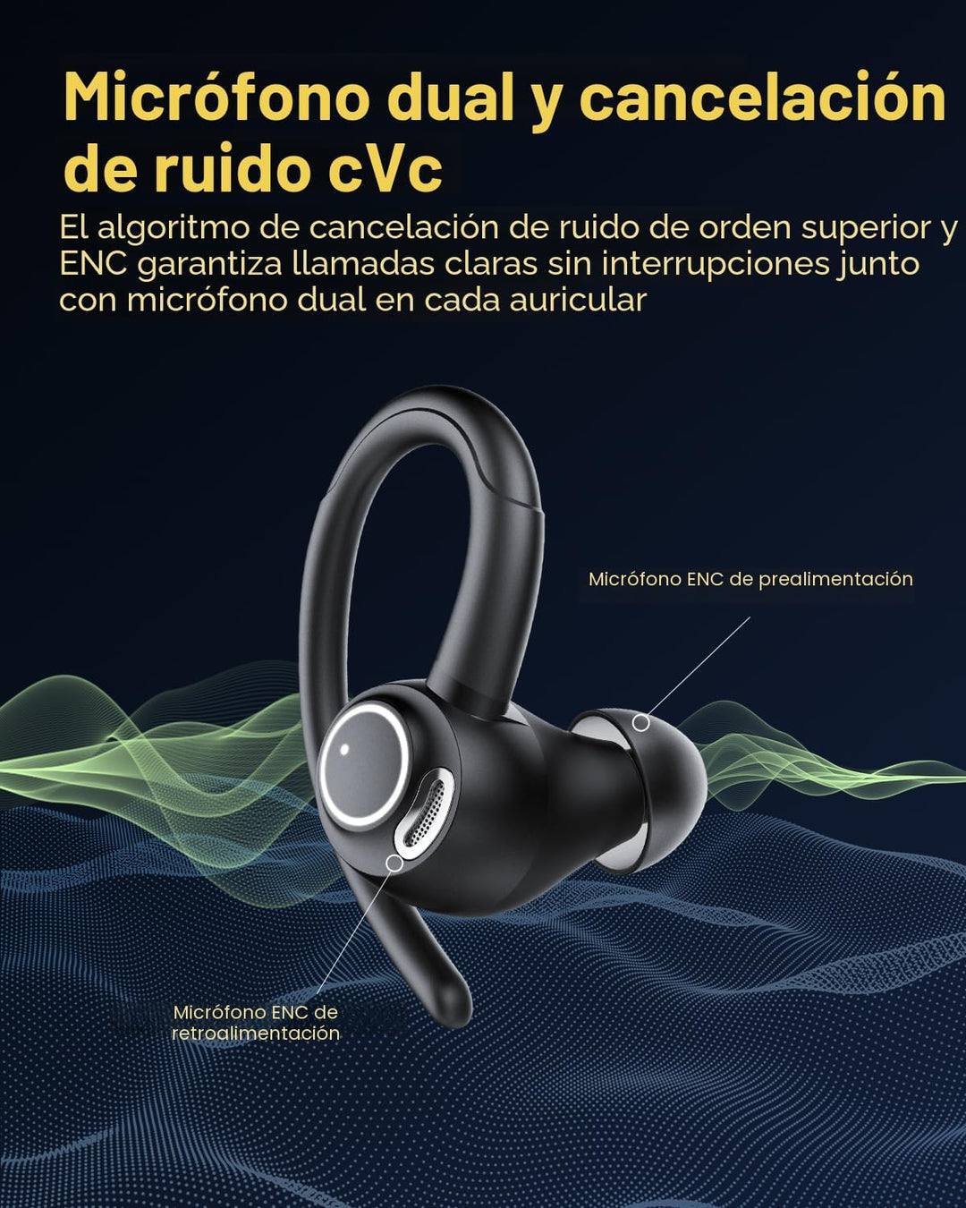 Auriculares inalámbricos, auriculares Bluetooth 5.4 deportivos, aur...