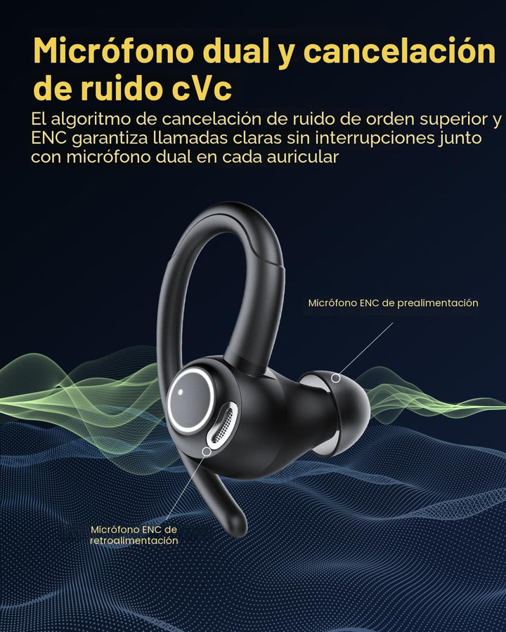 Auriculares inalámbricos, auriculares Bluetooth 5.4 deportivos, aur...
