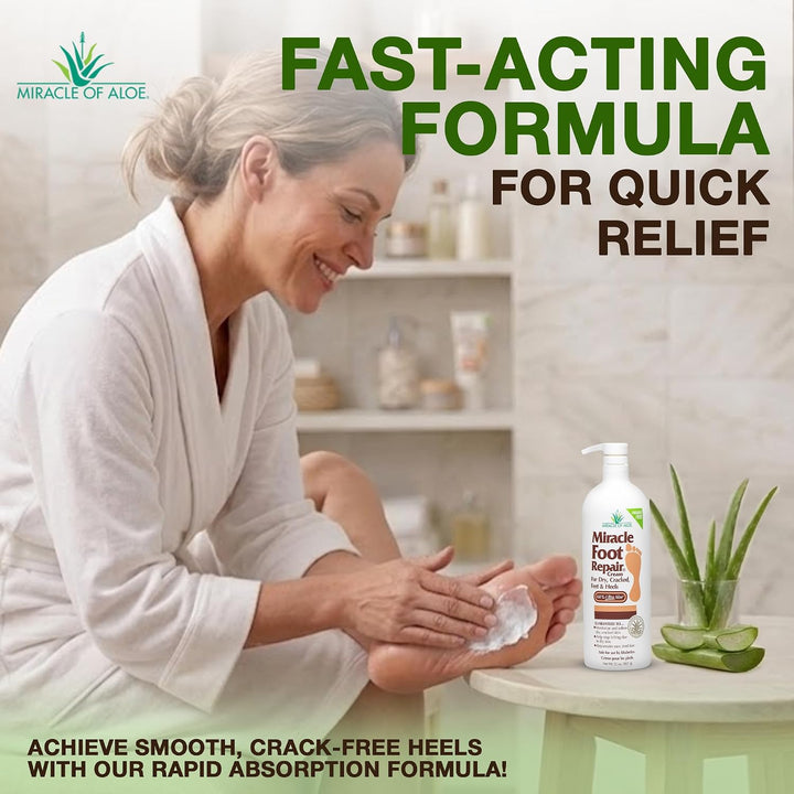 Miracle Foot Repair Cream (32 oz) Repara talones y pies agrietados,...