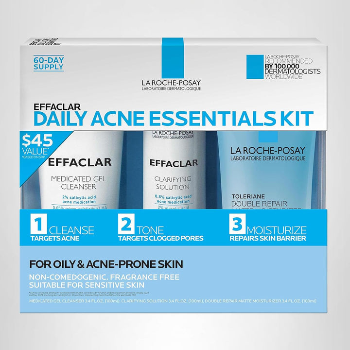Kit Esencial de Acné Diario Effaclar, Sistema de Tratamiento de Acn...