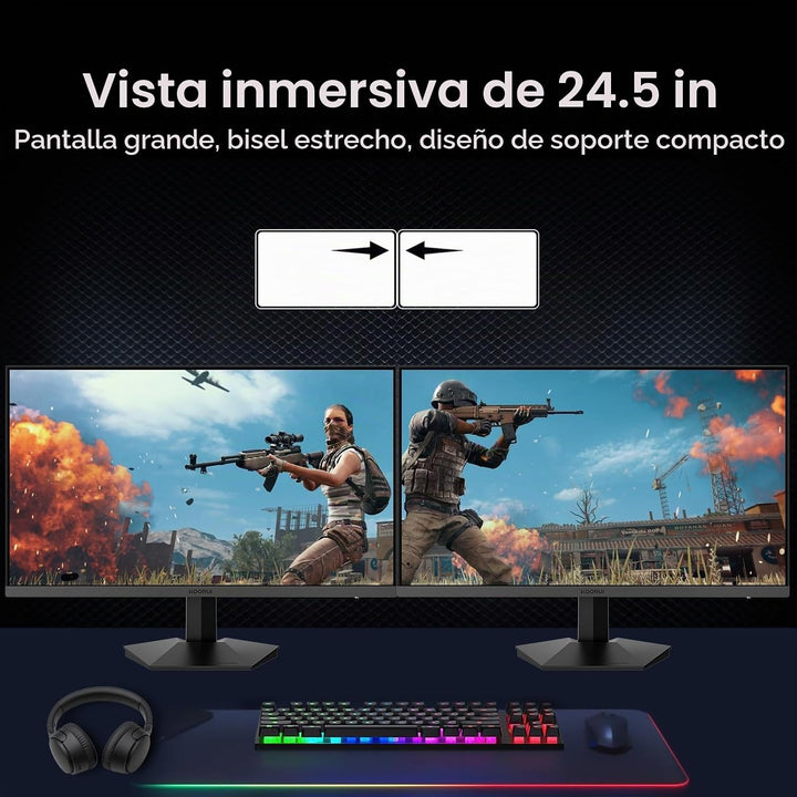 KOORUI Monitor para juegos de 24.5 pulgadas FHD 240Hz HDR 400 1ms G...