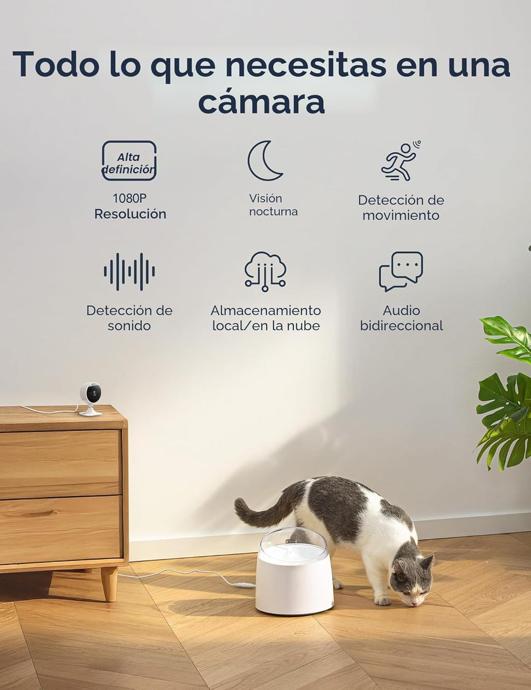 Cámaras GNCC para seguridad del hogar, cámara de seguridad interior...