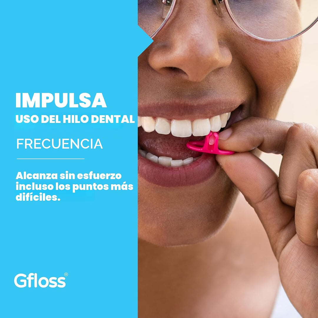Gfloss Hilo dental manos libres, 120 unidades (paquete de 3) + estu...