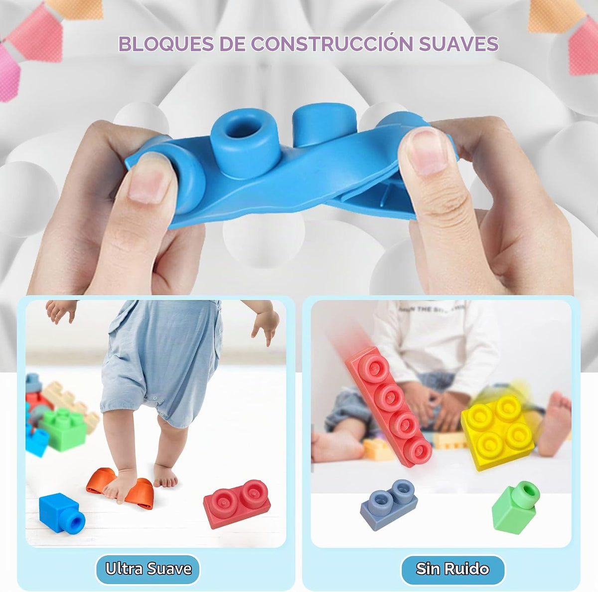 Bloques de construcción suaves para niños pequeños, 40 unidades de