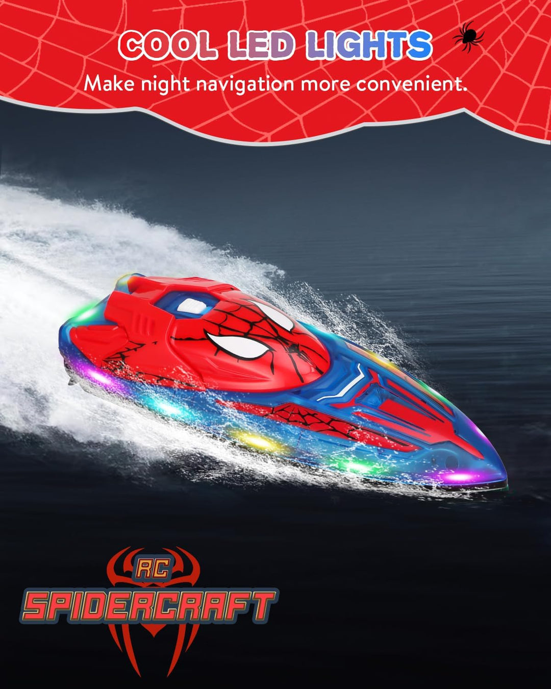 Fullware Spider Hero Barco RC, Barco de Control Remoto de 2.4GHz co...