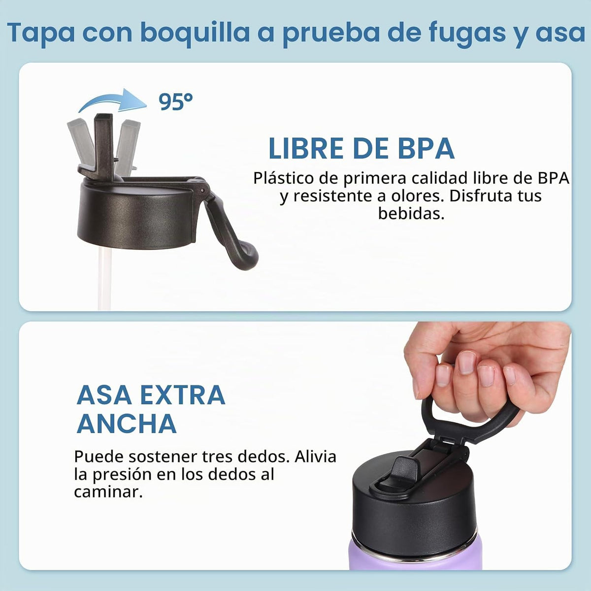 Paquete de 4 botellas de agua para niños de 16 OZ a granel, botellas deportivas aisladas con tapa de pajita, botella de acero inoxidable con asa para mantener el frío, vasos de doble pared