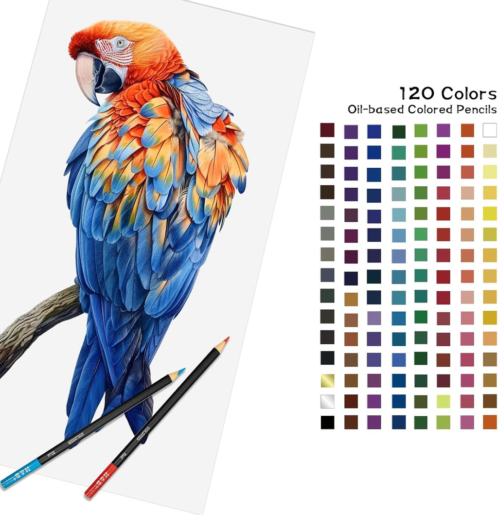 H & B Kit de dibujo de 148 lápices de colores para adultos con cuaderno de