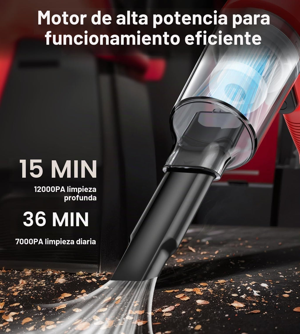 Aspiradora portátil inalámbrica para automóvil, 4 en 1, mini aspiradora de alta potencia, 12000 Pa potente succión, plumero de aire, filtro doble, ajustable, pequeño aspirador portátil inalámbrico para automóvil, hogar, mascota, oficina