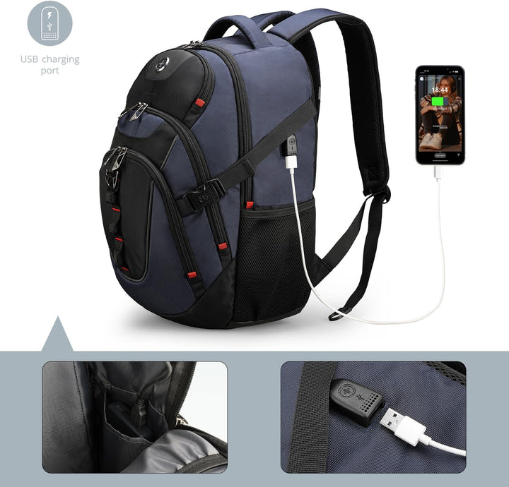 Swissdigital Mochila para portátil de viaje de negocios, para hombr...