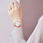 OLEVS Reloj de pulsera de malla para mujer, elegante cara grande de tres manecillas analógicas de cuarzo, reloj de pulsera femenino elegante y delgado con pantalla de fecha impermeable, relojes para