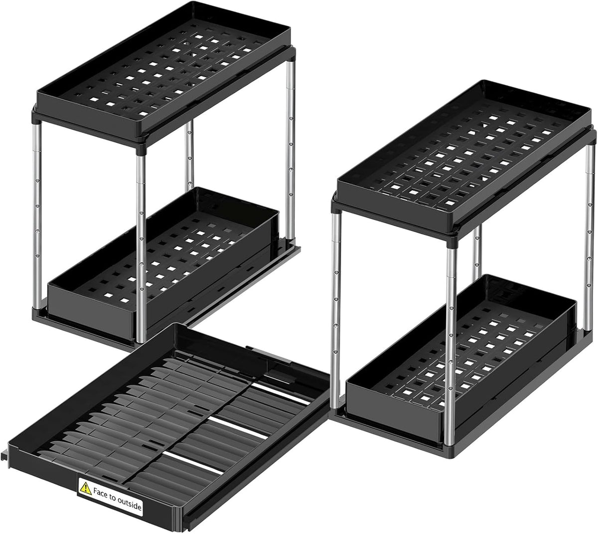 NIUXX Organizador expandible para debajo del fregadero: altura ajustable de