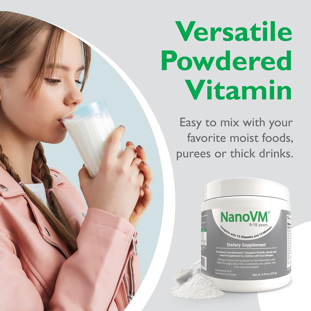 NanoVM 9-18 Años, Multivitamínico para Niños Libre de Alérgenos, Vi...