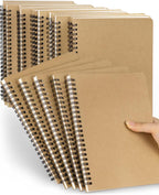 Dynta Cuadernos en espiral A5 con rayas, 20 unidades, para trabajo, escuela y viajes, buenos para estudiantes y oficina, 120 páginas/60 hojas