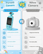 Cámara de mano para niños, cámara digital HD de 44MP 1080P para niños