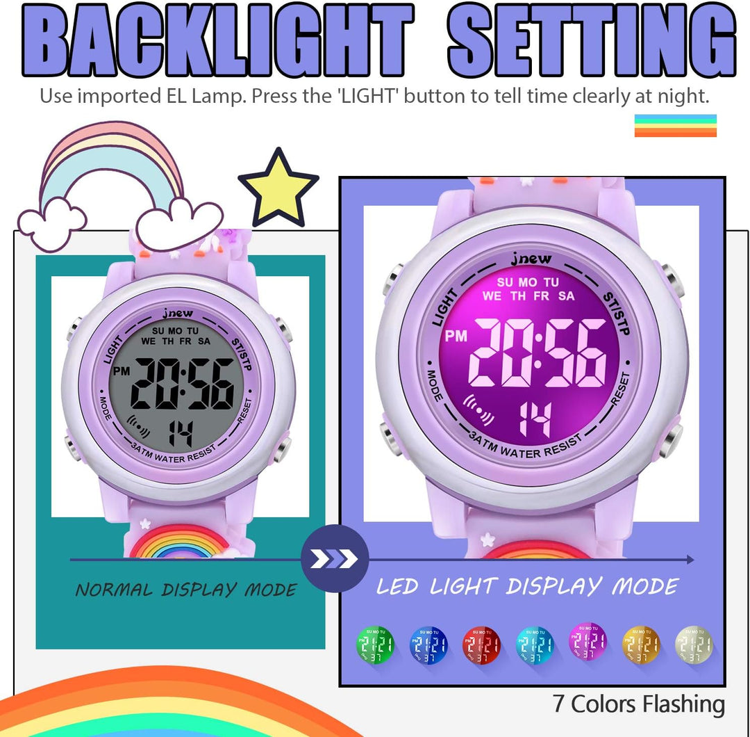 VAPCUFF Relojes impermeables 3D de dibujos animados para niñas con...