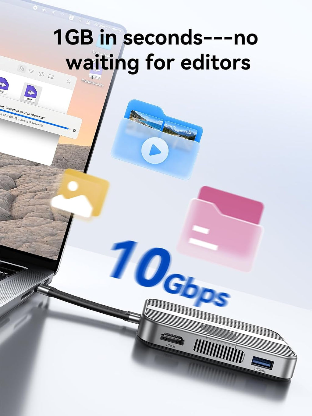 ACASIS Carcasa magnética SSD NVMe M.2 de 10Gbps con grabación 4K ProRes
