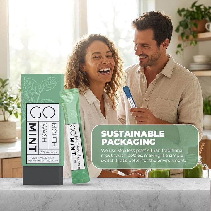 Bold Mint GO - Paquetes de enjuague bucal de tamaño de viaje, mini...