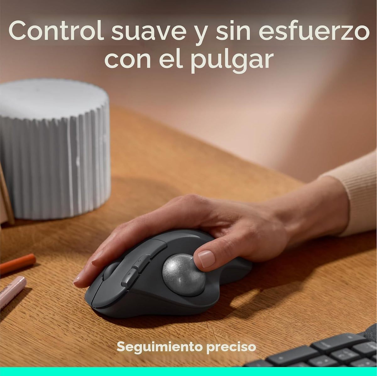 Logitech Ergo M575S Ratón inalámbrico de Trackball, mouse ergonómic...
