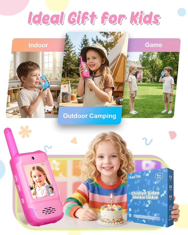 Walkie Talkies de video para niños, juguetes para niñas de 3 a 12 a...