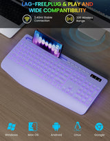 Teclado inalámbrico con retroiluminación de 7 colores, reposamuñeca...