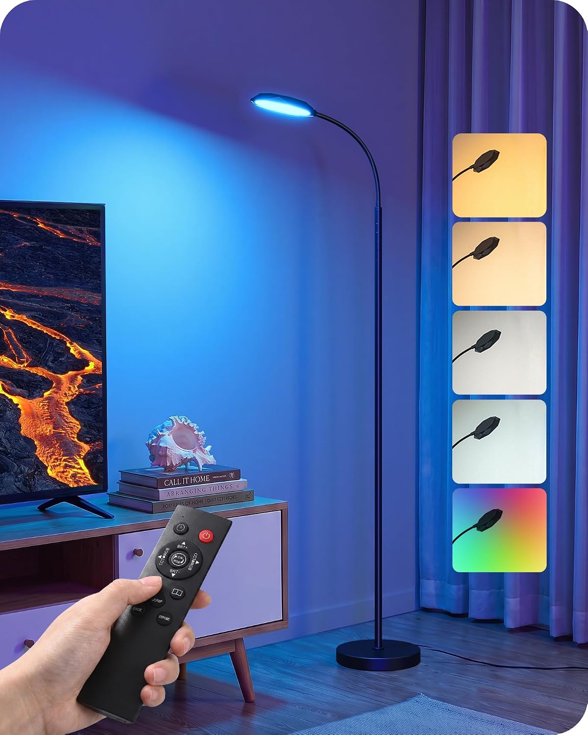 Lámpara EDISHINE Lámpara de pie LED de 18W para sala de estar, superficie de