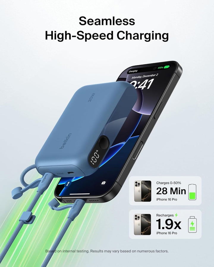 Belkin - Cargador portátil, batería de potencia USB-C delgada de 10...