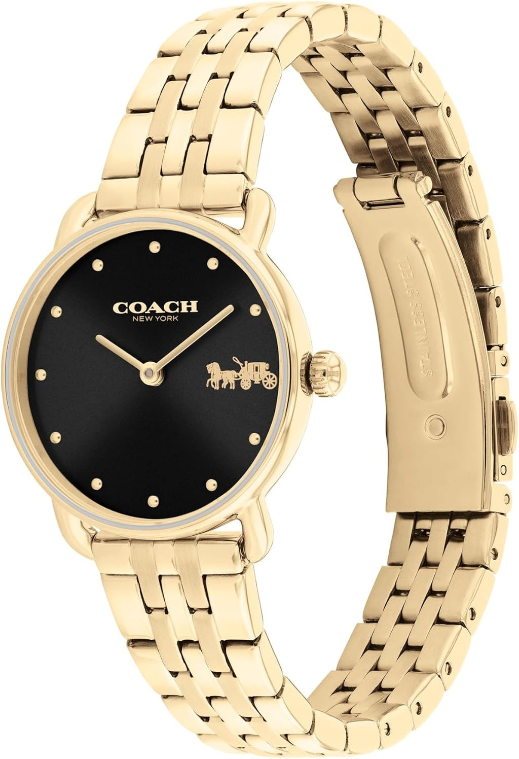 COACH Reloj de cuarzo para mujer Elliot 2H - Brazalete de acero inoxidable - Resistente al agua hasta 3 ATM/30 metros - Moda premium - Diseño clásico y minimalista para uso diario - Regalo para ella - 28 mm