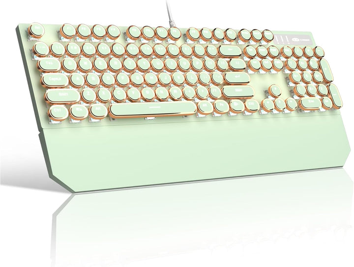 Camiysn Teclado Mecánico para Juegos Estilo Máquina de Escribir, Te...