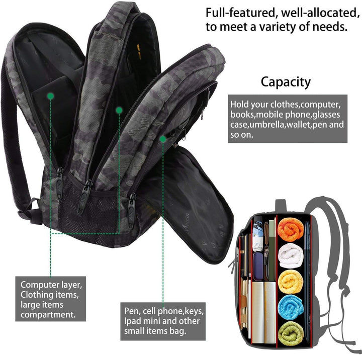Mochila para portátil de viaje, para negocios, antirrobo, delgada,...