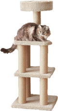 Amazon Basics Torre de actividades de escalada para interiores con postes rascadores, grande, 17.7 x 45.9 pulgadas, beige