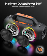 BassBloom Roar 1 altavoz Bluetooth portátil, sonido potente de 60 W...