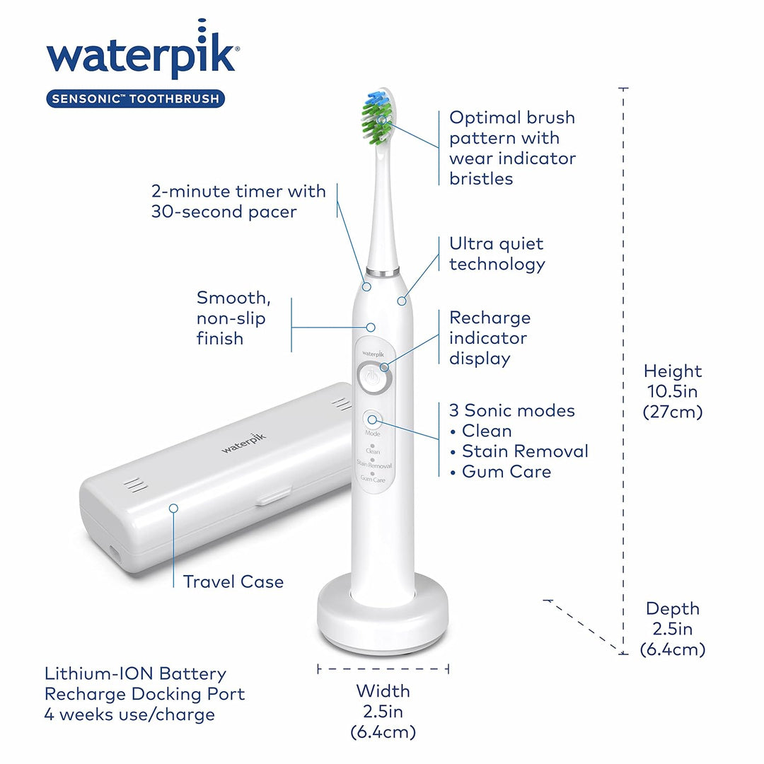 Cepillo de dientes eléctrico sónico recargable Waterpik Sensonic pa...