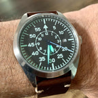 Boyarca Pilot Watch - Reloj de pulsera de aviador para hombre, movimiento automático, retro, caja de acero inoxidable con luminoso impermeable