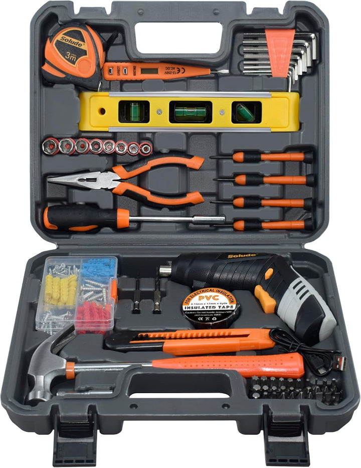 SOLUDE - Kit de herramientas para el hogar de 130 piezas con destor...