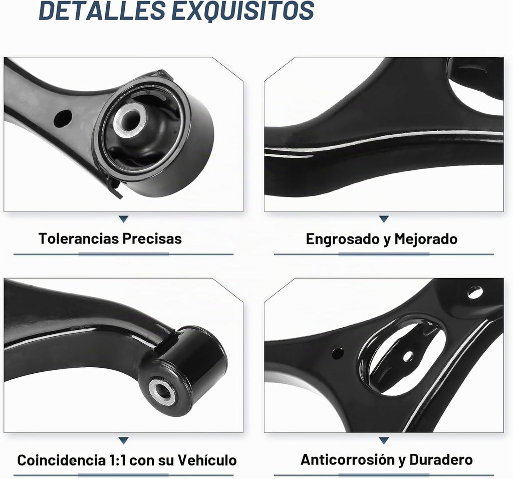 12 brazos de control delanteros inferiores con rótulas para Honda Civic 1.8L barras de acoplamiento exteriores interiores extremos de barra estabilizadora K620382 K620382 K620383 K500069 K50007070 12 PCS K807 69 K80768