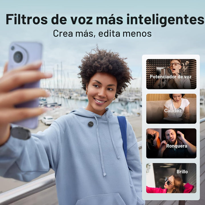 MAONO Micrófono inalámbrico Lavalier para iPhone 17\/16\/15\/Androi...