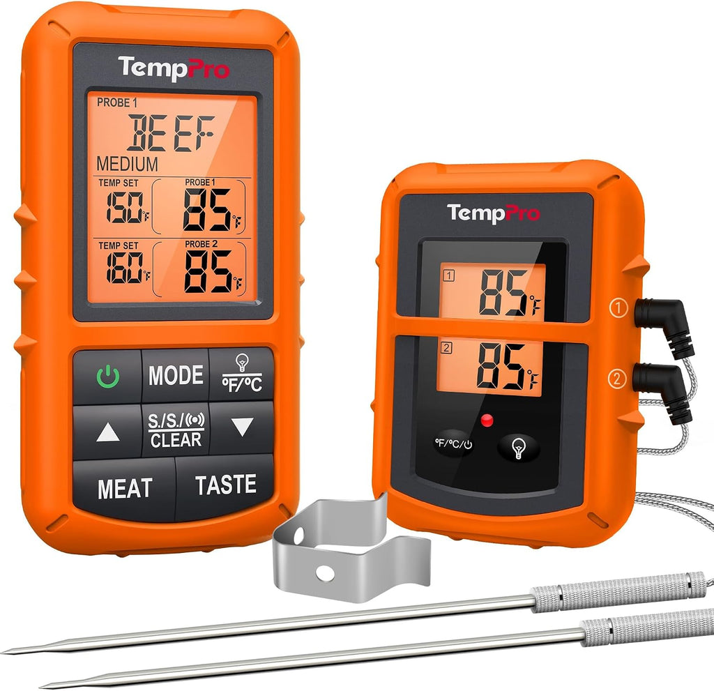 Mando a distancia inalámbrico digital Thermopro TP20, cocción de alimentos, termómetro de carne, termómetro con sonda dual para barbacoa parrilla, ahumador
