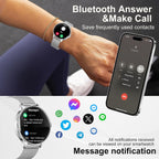 Reloj inteligente para mujer, pantalla AMOLED ultra clara de 1.32 pulgadas con llamadas Bluetooth (respuesta/hacer) seguimiento de actividad/frecuencia cardíaca y monitor de sueño, más de 120 modos