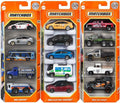 Matchbox Juego de 15 autos de juguete y camiones con 3 paquetes temáticos de 5 vehículos fundidos a escala 1:64 (los estilos variarán)