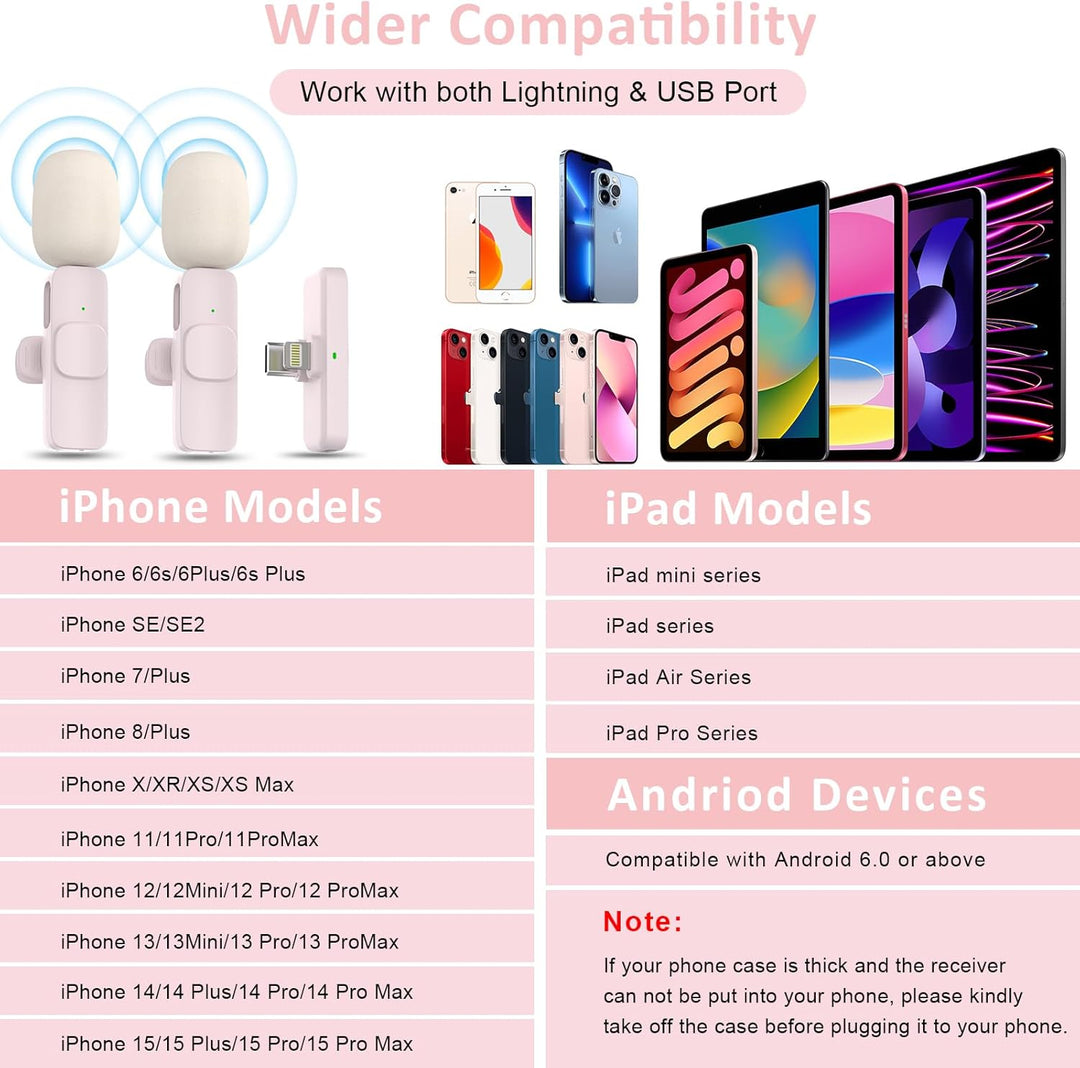 MAYBESTA Mini micrófono inalámbrico Lavalier para iPhone, iPad, And...