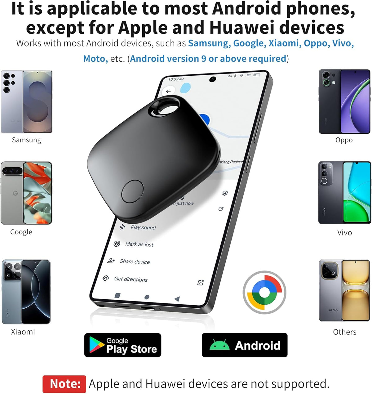 Paquete de 4 etiquetas Air Tracker para Android rastreador