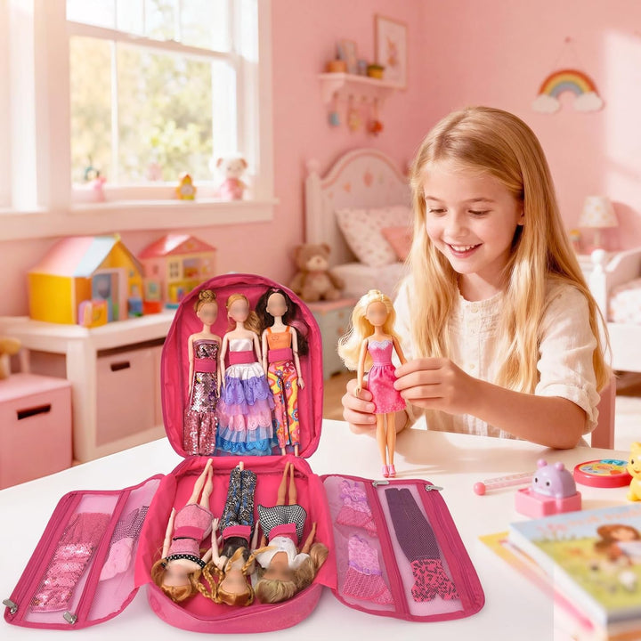 Mochila de transporte compatible con muñecas Barbie de 12 pulgadas,...