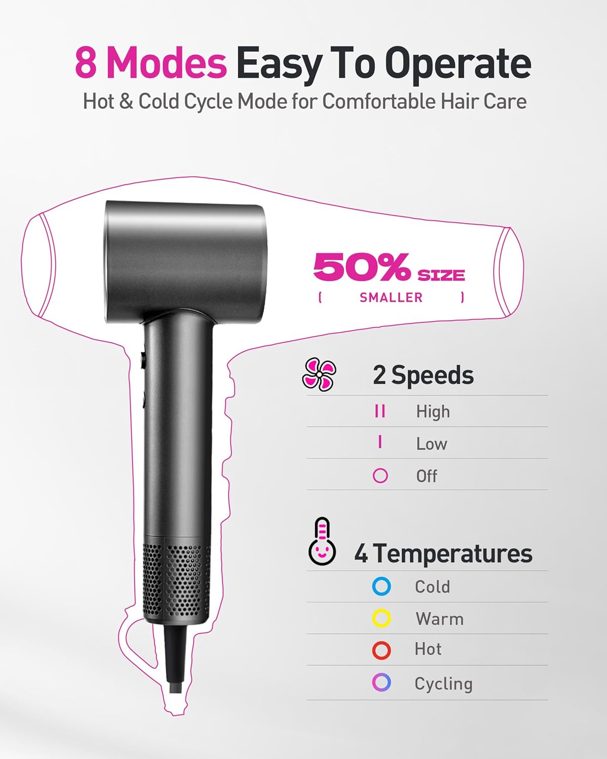 Secador de pelo de plasma para cabello largo de mujer, estilo para...