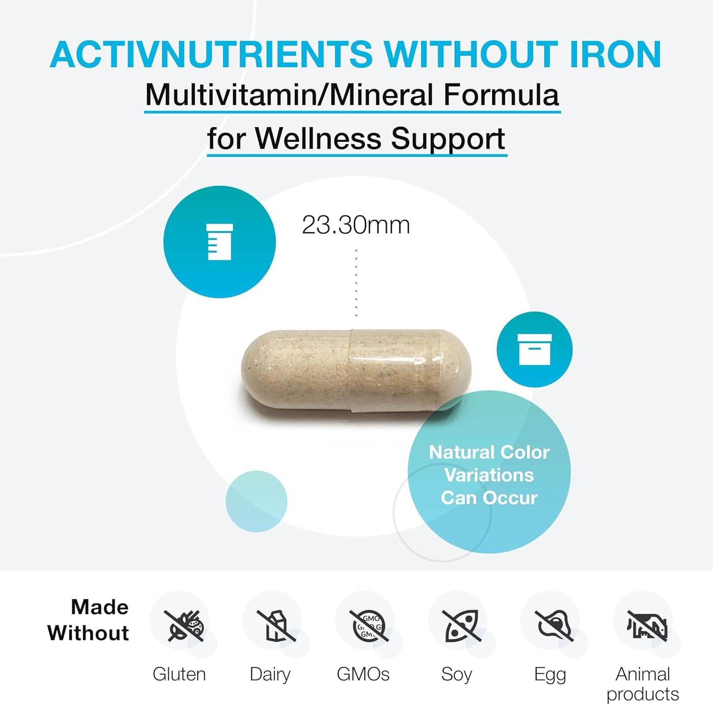 XYMOGEN ActivNutrients sin hierro - Multivitamínico sin hierro para...