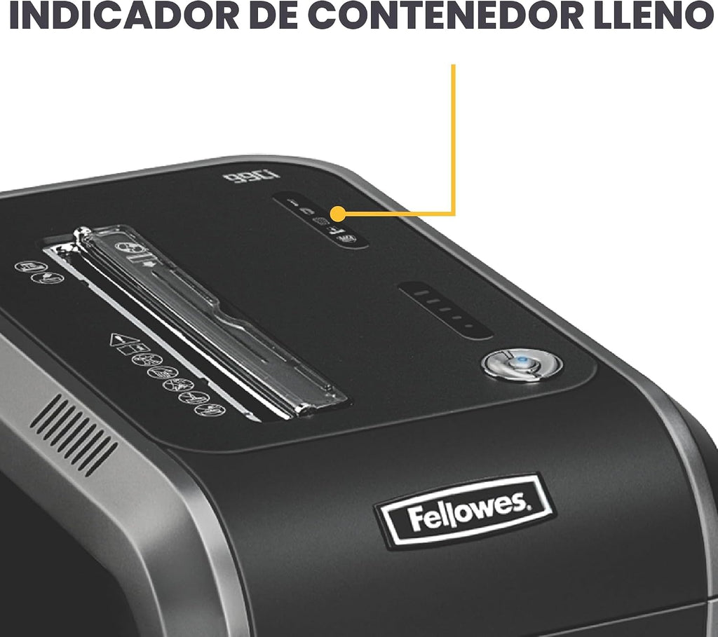 Sistema de papelera extraíble de 9 galones con capacidad para 18 hojas, trituradora IntelliShred 99Ci a prueba de atasco, color negro