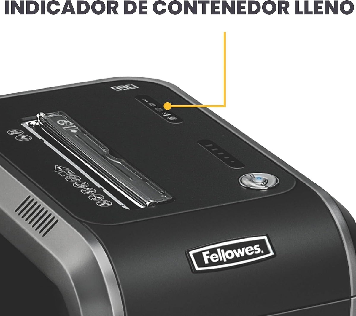 Sistema de papelera extraíble de 9 galones con capacidad para 18 hojas, trituradora IntelliShred 99Ci a prueba de atasco, color negro