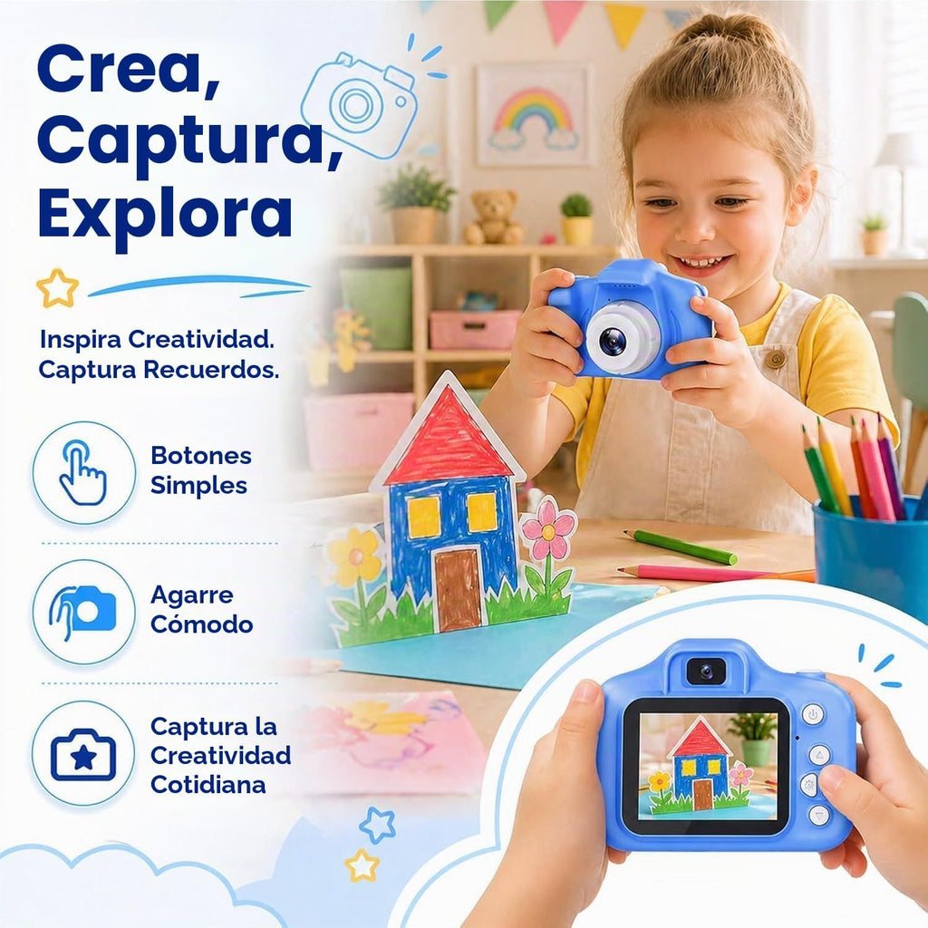 Cámara infantil para niños y niñas de 3 a 10 años, video 1080P