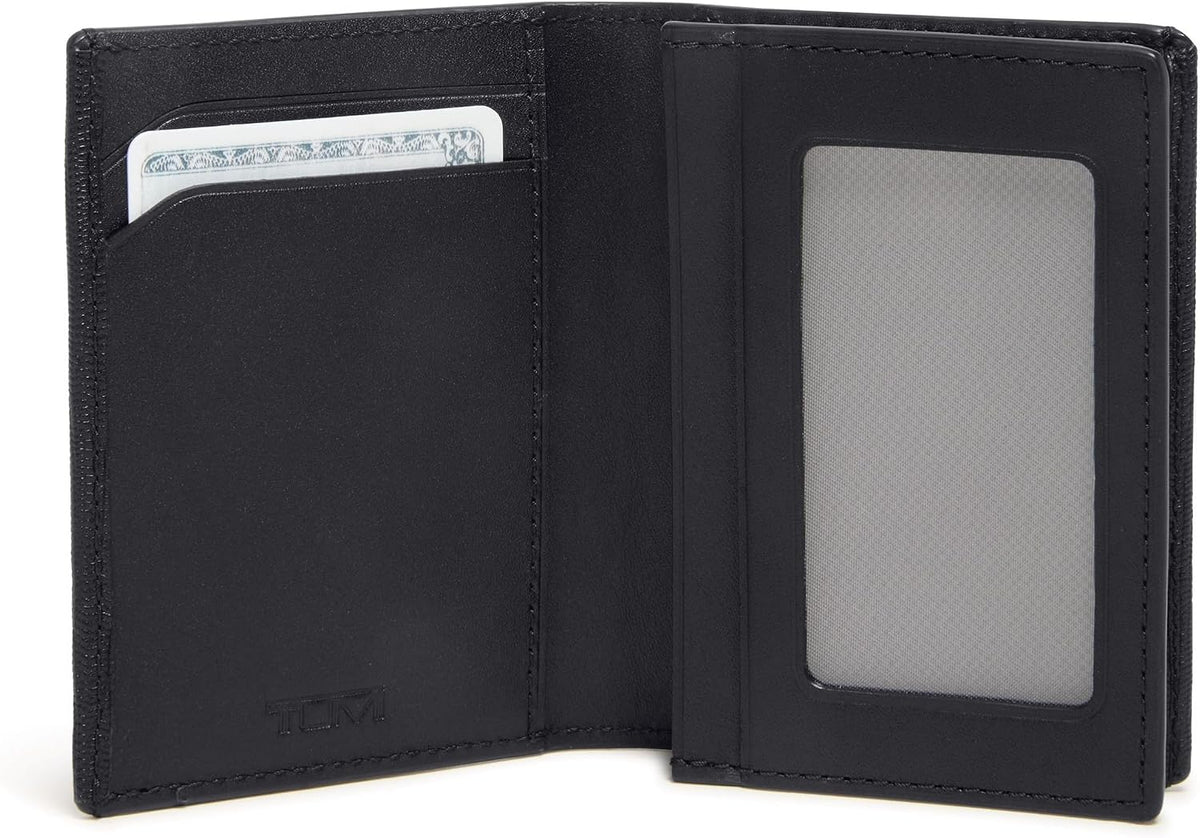 TUMI - Estuche para tarjetas Nassau con refuerzo - Cartera para hombre y mujer - Con ventana de identificación - Material de piel de napa