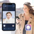 VTech Monitor inteligente WiFi para bebés: mira a tu bebé en casa o desde cualquier lugar, aplicación gratuita, cámara de 1080p, pantalla de 5 pulgadas, zoom panorámico, visión nocturna